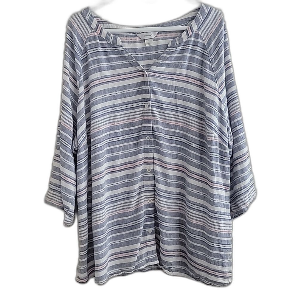 CJ Banks Striped Button-up Shirt